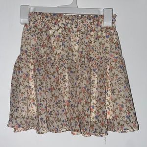 Pink green blue floral flowy ruffled skirt